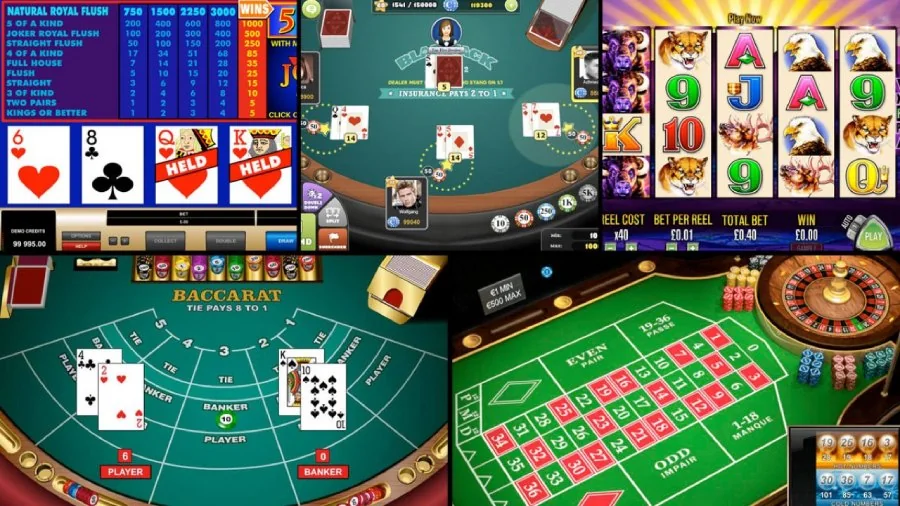 Tampilan area permainan kasino dengan meja digital